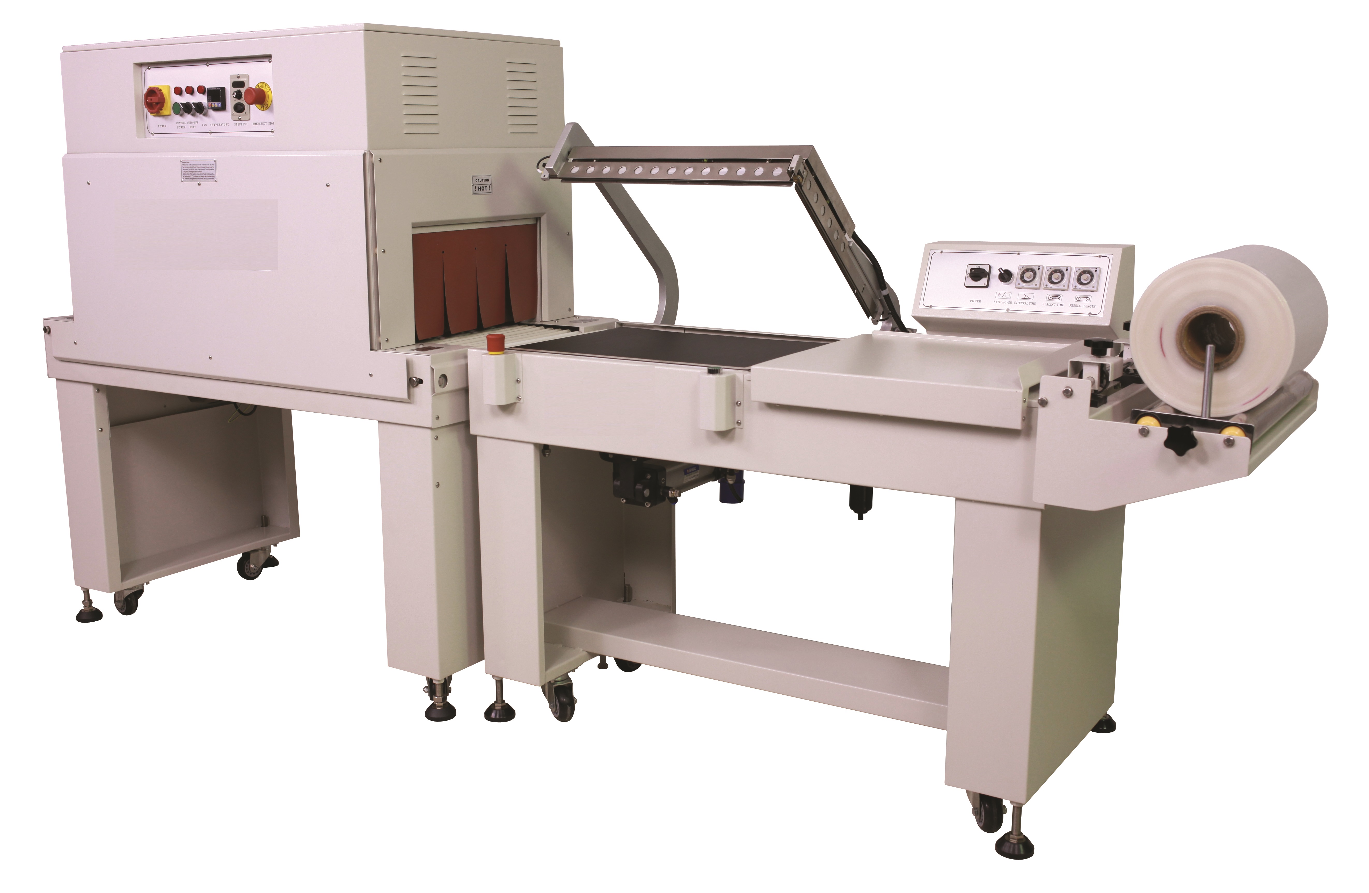 CASE PACKING SHRINK WRAPPING SEMI AUTOMATIC L BAR SEALER 